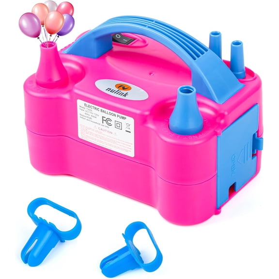Electric Balloon Pump, Portable Electric Balloon Blower Machine Balloon Air Pump Dual Nozzle 110V 600W Balloon Inflator for Party Decorations