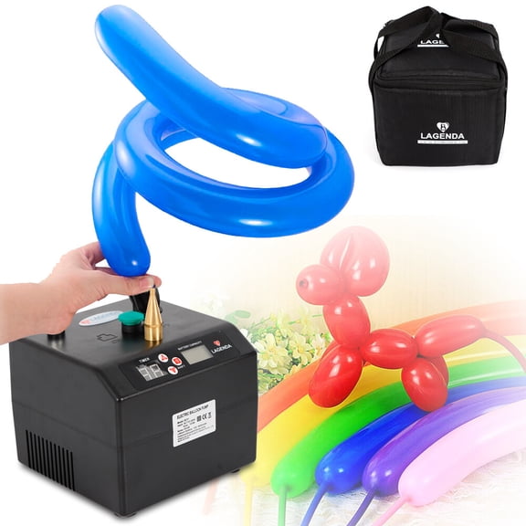 Electric Balloon Pump with Timer Portable Balloon Inflator for 160/260/5" Balloons, 0.1-9.9s Adjustable Air Pump, Manual & Auto Dual Mode for Party Wedding Decorations 5H Battery Life