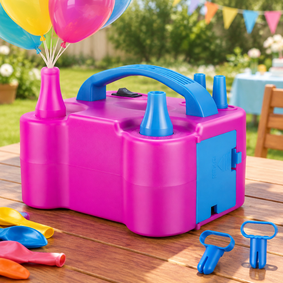 Electric Balloon Pump with Dual Nozzle & 2 Tying Tools