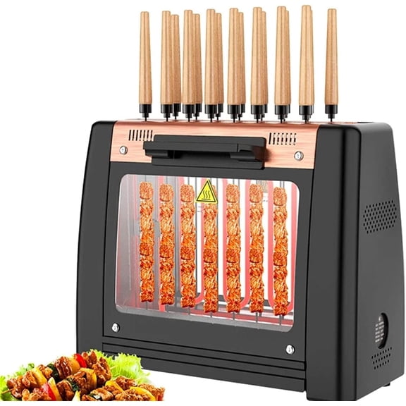 Electric Barbecue Grill and 1200W Smokeless Vertical Grill,360Automatic Rotating Lamb Skewers Vertical Grill, Cooks Kebabs,Skewers and Roasts,Easy to Clean(16 String):Patio,Lawn,Garden