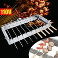 thumbnail image 1 of Electric Barbecue Skewer Rack for Grilling with 10pcs Stainless Steel BBQ Shish Kabob Skewer Sticks (Automatically Rotary), 1 of 8