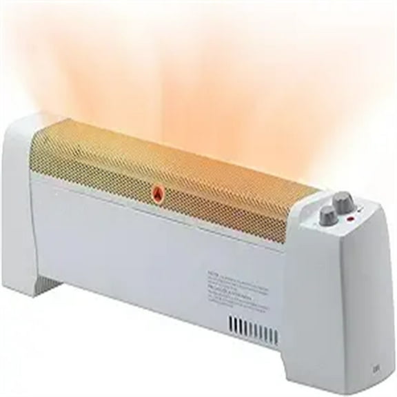 1500W Convection Baseboard Heater with Built-In Thermostat, Overheat & Tip-Over Protection, Dent-Proof Ends, Plug-In Portable, for , & Office, White