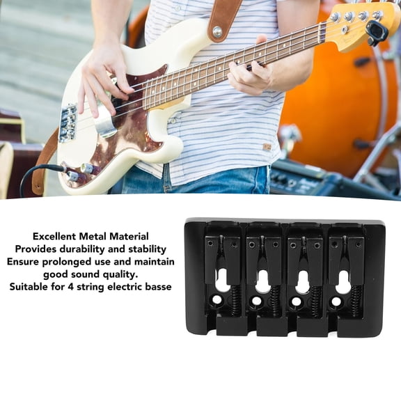 Electric Bass Bridge, Easy Installation with Included Screws Wrench, 4 String