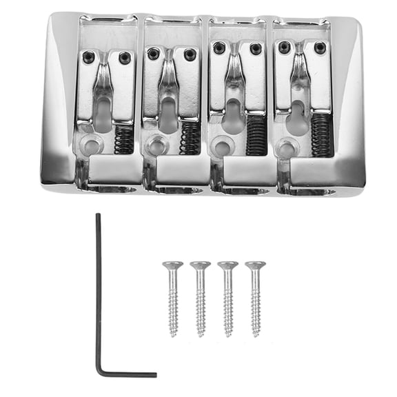 Electric Bass Bridge, Easy Installation with Included Screws Wrench, 4 String