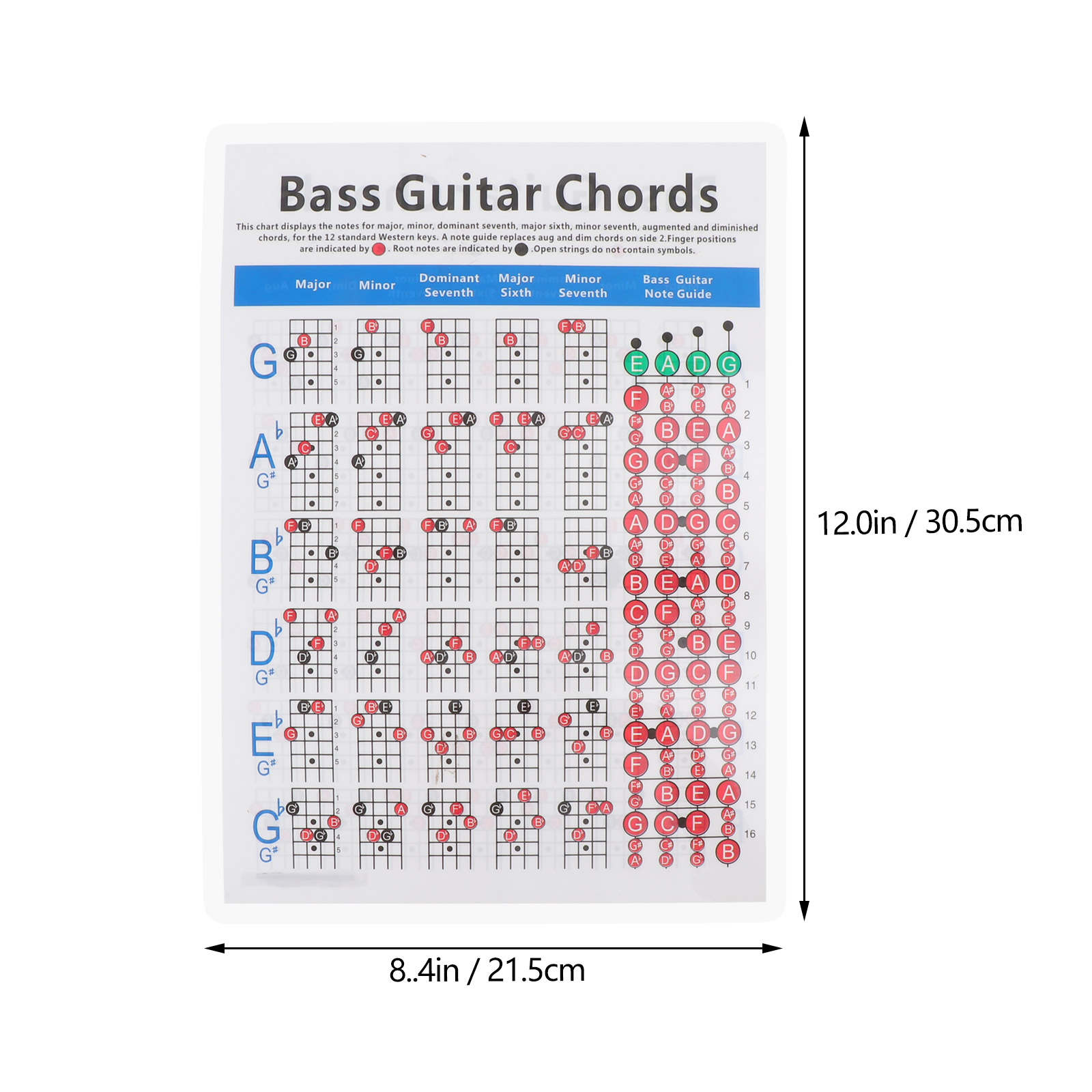 Electric Bass Chart Fingering Chart 1pc Electric Bass Finger Guide Chart Useful Guitar Chord