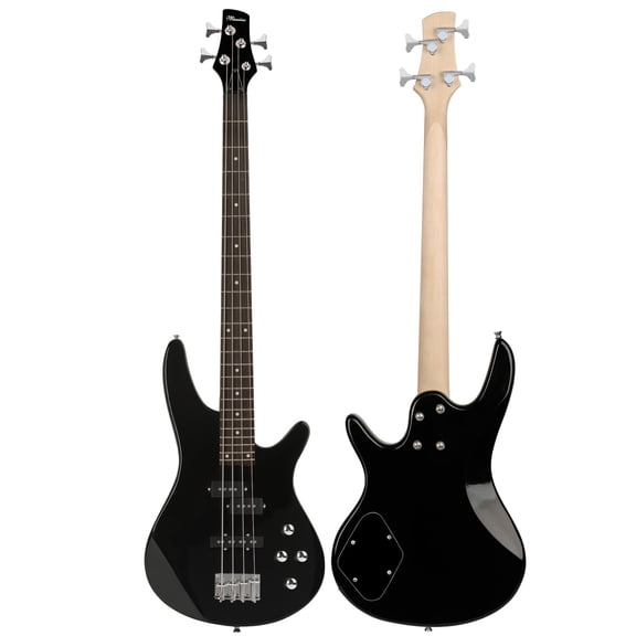 Electric Bass Guitar 4 Strings Full Size P Bass Beginner Kit Black for Starter with Gig Bag, Guitar Strap, and Guitar Cable