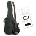 thumbnail image 1 of Electric Bass Guitar, 5 Strings Full-Size Bass, GIB H-H Pickup Laurel Wood Fingerboard Electric Bass with Carry Bag, Guitar Strap and Guitar Cable Included, Right Handed, Black, 1 of 10