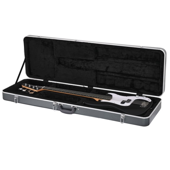 Electric Bass Guitar ABS Molded Hard Case, Grayish Blue