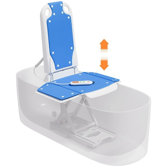 Electric Bath Lift Chair ,Suitable for Bathtubs Larger Than 16 Wide, High-Strength Steel Pole Support,6 Bottom Non-Slip Suction Cups,Collapsible,Bearing Weight 300LB