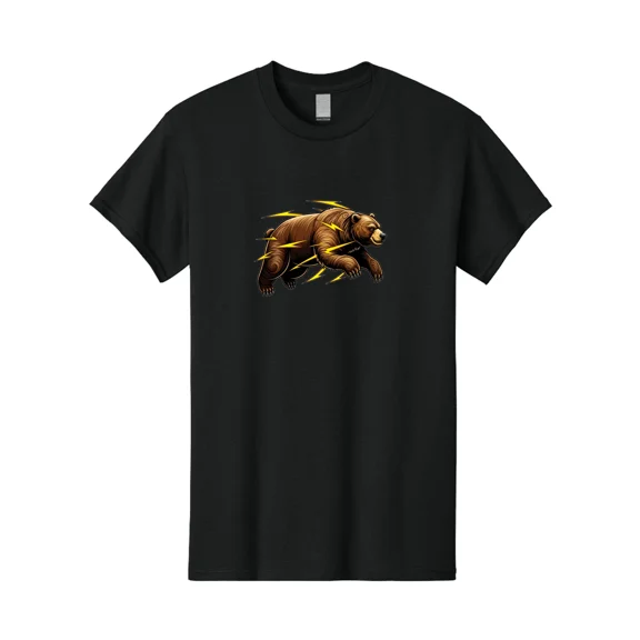 Electric-Bear-1 Mens Graphic Tee, 100% Cotton, Casual Summer Wear