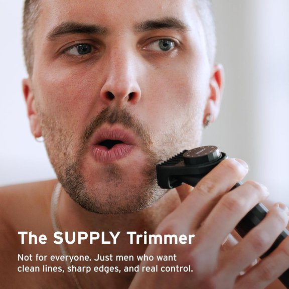 Electric Beard & Body Trimmer Waterproof Cordless Precision Groomer Adjustable Length Dial Long-Lasting Battery