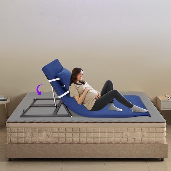 Electric Bed Back Rest, Bed Backrest Cushion, 2-80 Angle Adjustment, Breathable, Detachable Pillow, for Sleeping, Eating, Reading, Elderly, Blue