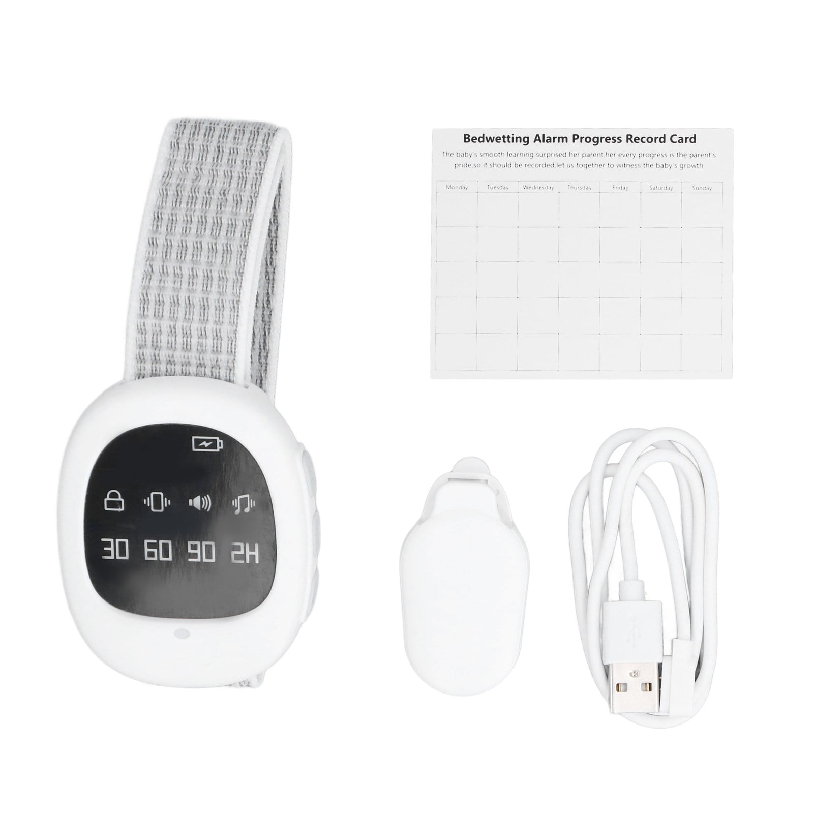 Electric Bedwetting Alarm, Receiving Distance Vibration Flashing Light