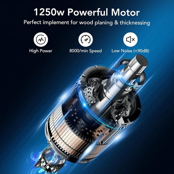 Electric Bench Planer, 1250W Powerful Bench Planer, Bench Thickness Planer, Low Noise for Hardwood & Softwood Planing and Thickness Processing Wood Planer Benchtop Machine$$Tools & Hardware Other