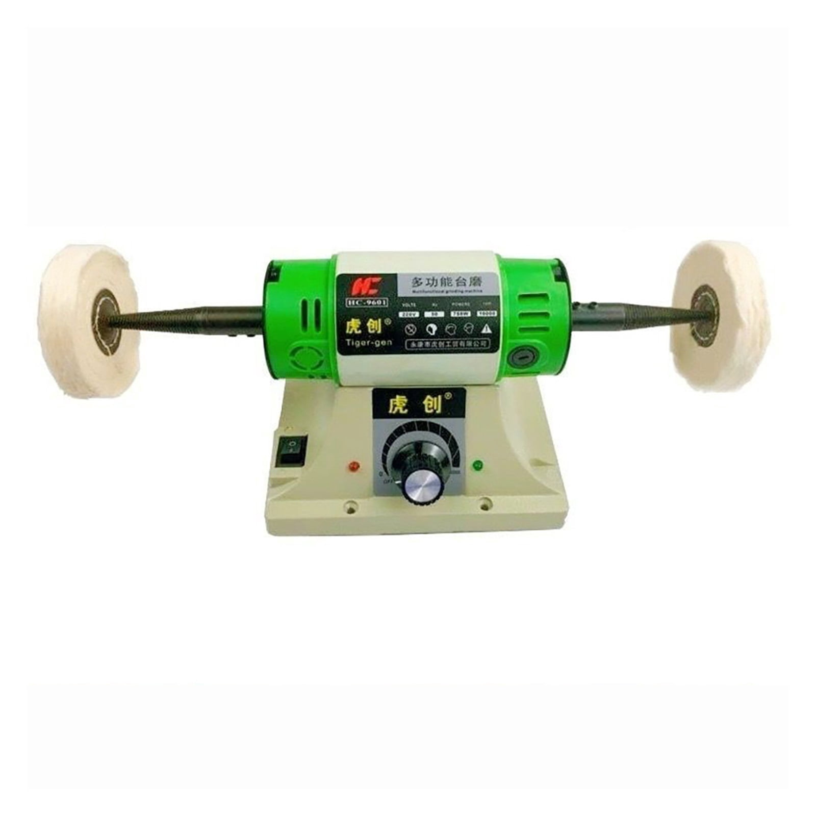 Electric Bench Polishing Grinding Machine Gem Jewelry Rock Grinder Desktop Lathe Polisher Adjustable Speed 0-10000RPM 750W