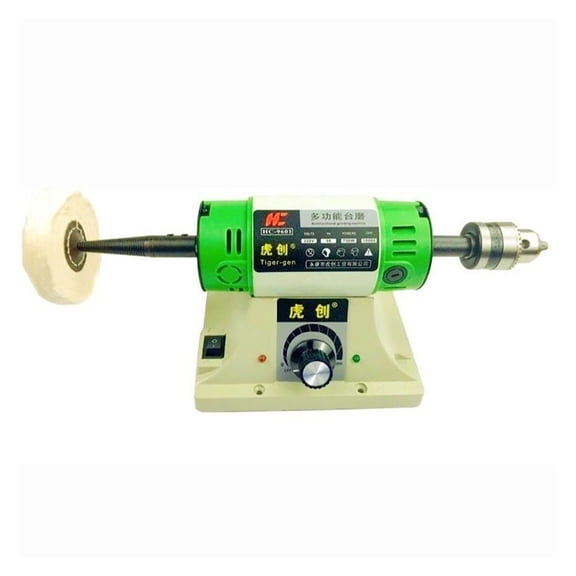 Electric Bench Polishing Grinding Machine Gem Jewelry Rock Grinder Desktop Lathe Polisher Adjustable Speed 0-10000RPM 750W