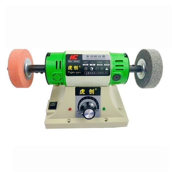 Electric Bench Polishing Grinding Machine Gem Jewelry Rock Grinder Desktop Lathe Polisher Adjustable Speed 0-10000RPM 750W