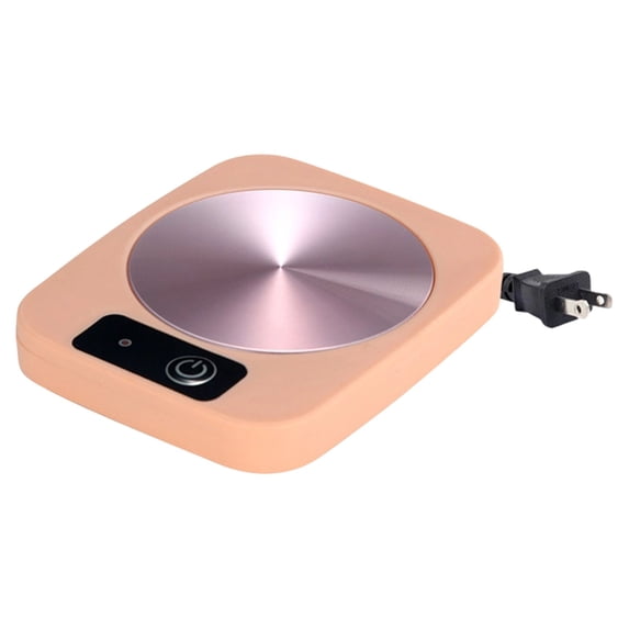 Electric Beverage Mug Warmer with Glass Pot Heating Function, Desk Top Coffee and Tea Warmer for Home Office, Easy Use Hot Drink Warmer for Coffee, Milk Tea, and Cocoa Beverages,Pink,US Plug