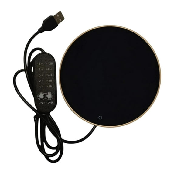 Electric Beverage Warmer Smart Portable Mug Heating Pad Adjustable Timer Tempered Glass Travel Coffee