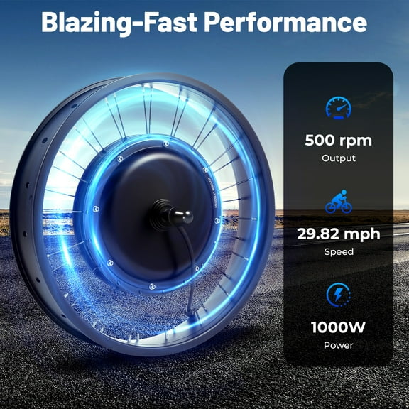 Electric Bicycle EBike Conversion Kit 20" E-Bike Front Wheel Frame Kit 20" 48V 1000W for Fat tire Bike Motor kit