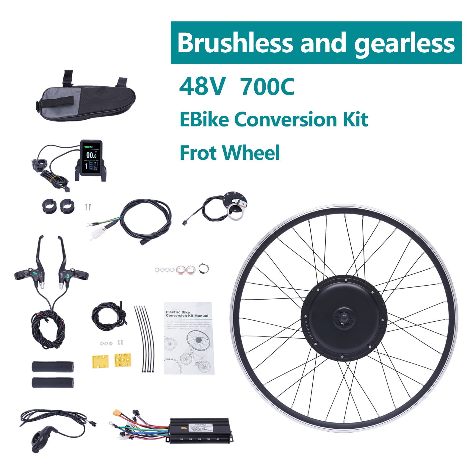 Conversion Kit Wheel Electric Bicycle Wheel Conversion Kit, 5-Speed Gear, 264lbs Capacity ...