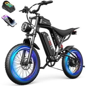 GugoIs 20" * 4.0 Electric Bike for Adults, 1500W Peak Electric Mountain Bike, 48V 15.6Ah Battery Fat Tire Dirt Ebike, Full Suspension, USB-A, off-road , UL2849