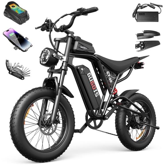 20" Fat Tire Electric Bicycle for Adults,Peak 1000W 30MPH,48V 15.6AH E-Bike, 7 Speed Mountain Bike UL2849