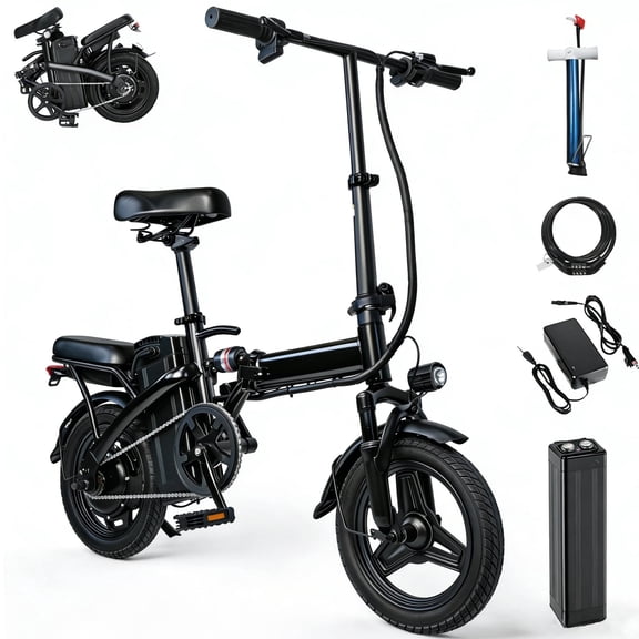 Electric Bicycles for Adults,500W Peak Motor 30 Miles 20MPH,14"Foldable Commuting Ebikes with 576WH Removable Battery,UL2849