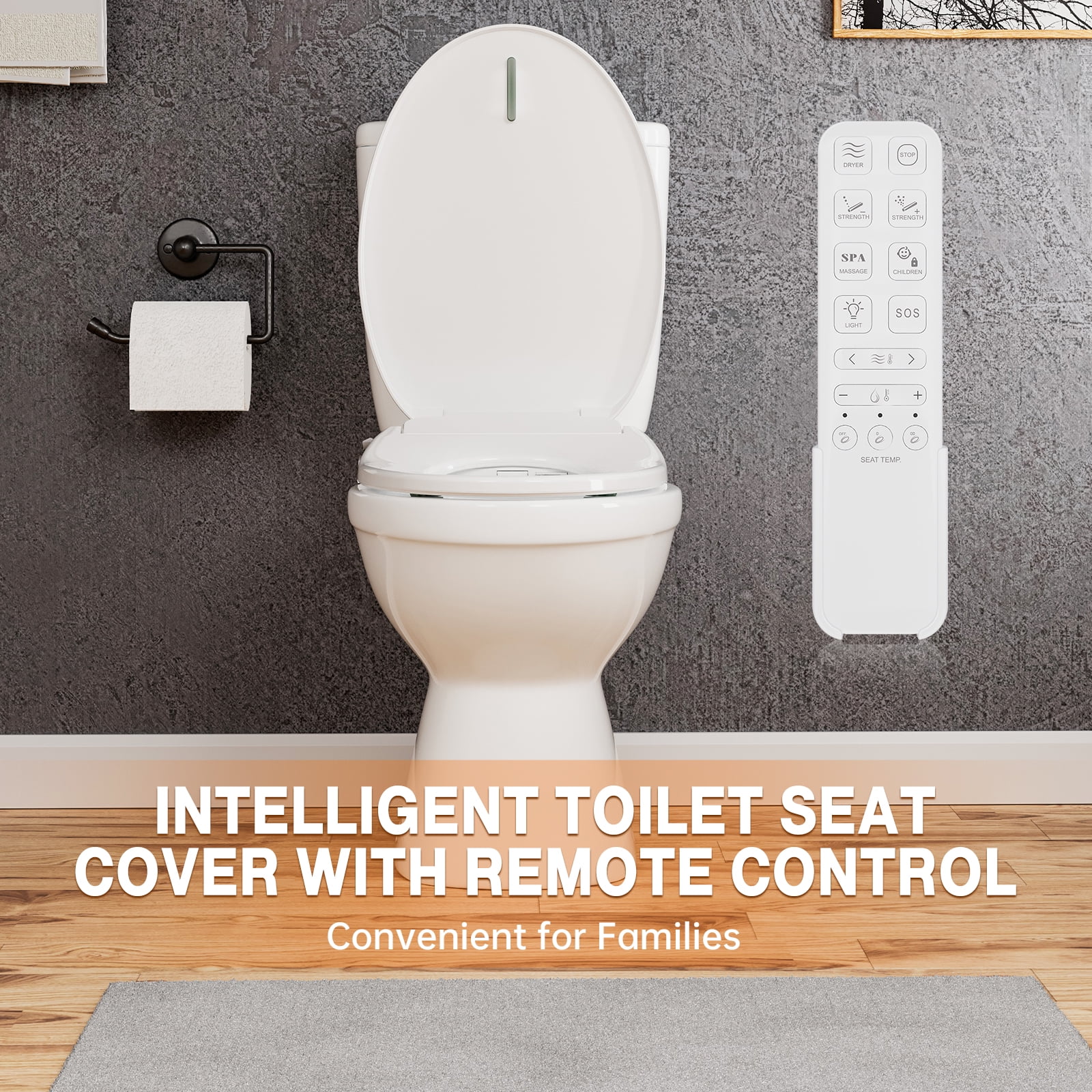 Electric Bidet Smart Toilet Seats with Istant Warm Water, Air Dryer