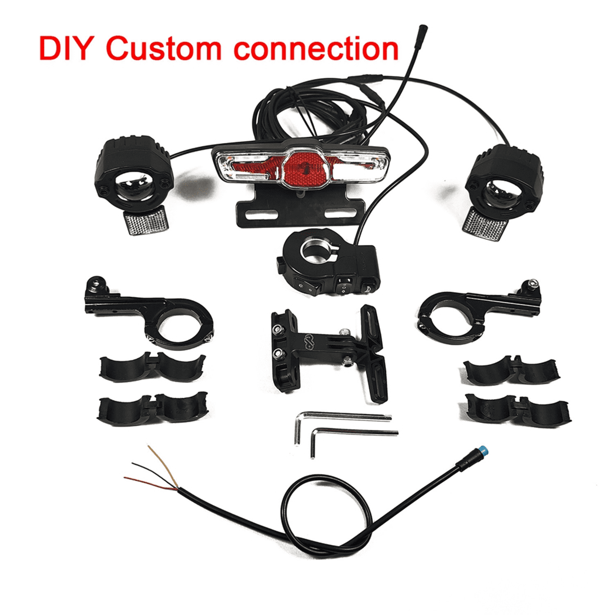 Electric Bike 12V72V Dual Headlights Front Rear Turn Signal Light