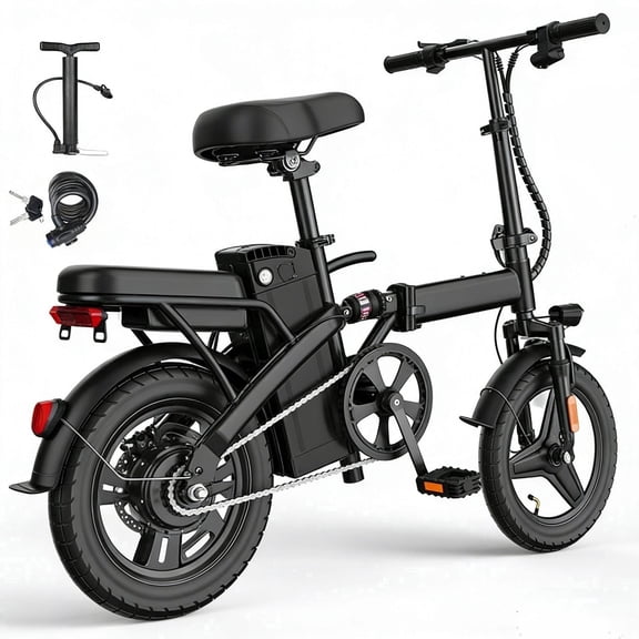 Electric Folding Bike for Teenager and Adults, 12AH Removable Battery 14" Electric Bike 500W Motor, 20+ Miles Range, Mini Ebike for City Commuter, UL2849