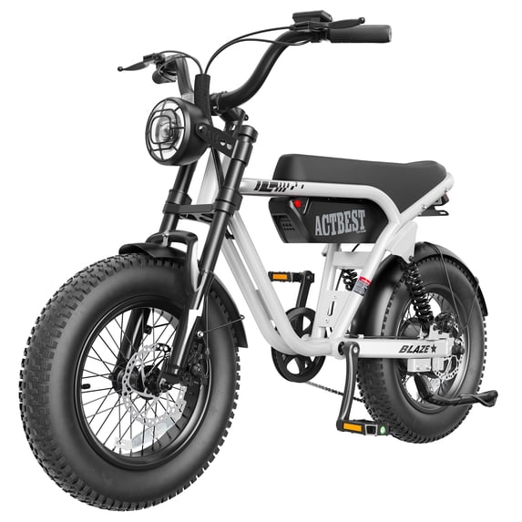 ACTBEST Blaze Electric Bike, 16"x4.0" Fat Tire Ebikes for Adults, 750W Peak 25 MPH Electric Mountain Bike, 48V 10.4 AH Battery, 7-Speed E-Bike with Free Lock