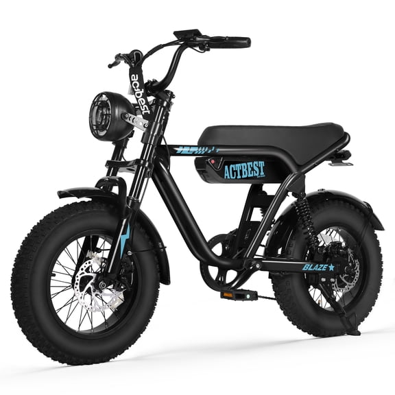 Electric Bike, 16"x4.0" Fat Tire Ebikes for Adults, 750W Peak 25 MPH Electric Mountain Bike, 48V 10.4 AH Battery, 7-Speed E-Bike with Free Lock