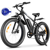 Electric Bike, 26" 4.0 Fat Tire Electric Bike for Adults 500W Adult Electric Bicycles Electric Mountain Bike w/ 48V 10.4Ah Battery and Lockable Suspension Fork Ebike for Mountain Beach Snow