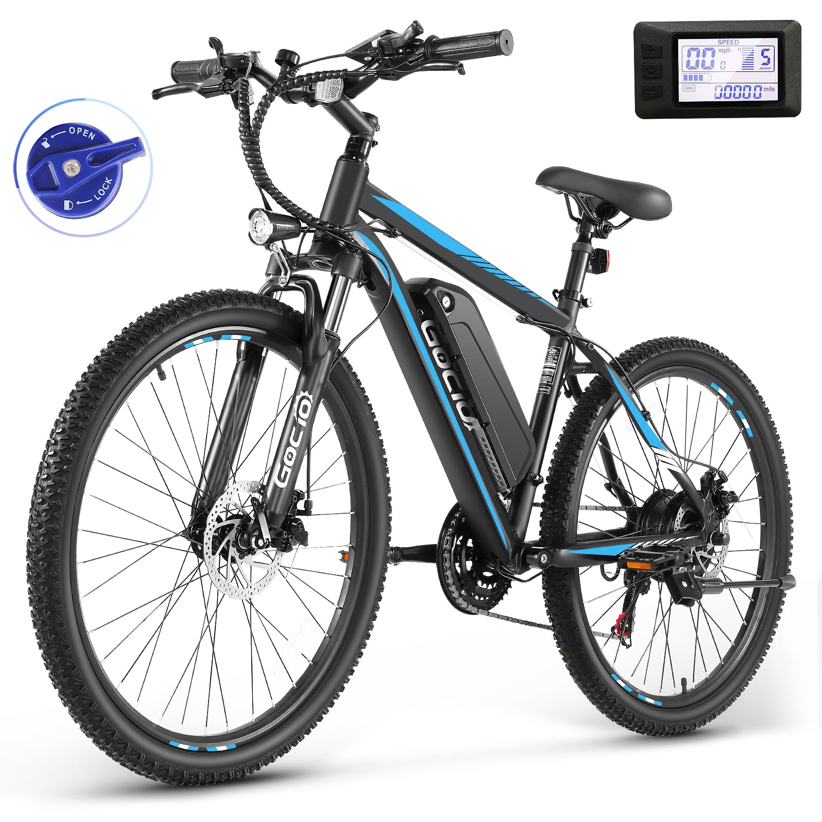 Gocio UL2849 Certified 26" Electric Bike for Adults, 750W Peak Motor, 48V 7.8Ah Battery, 20MPH Max Speed, Off-Road Mountain E-bike