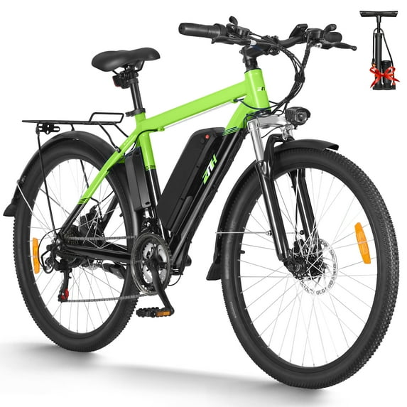 Electric Bike 350W Electric Mountain Bike 21-Speed Shifter Adult Ebike for Men Women 36V/10Ah Battery with 3 Working Models, Green
