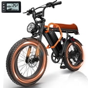 Electric Bike 750W Motor, 20 Fat Tire EBike, 25 MPH, 48V 15Ah Battery, UL 2849