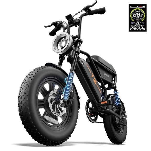 Electric Bike for Adult and Teens,750W Peak Motor, 16"*3.0 Fat Tire Ebike, 48V 13Ah Removable Battery, Up to 20MPH 60Miles Range, City Commuting E-Bike -UL2849