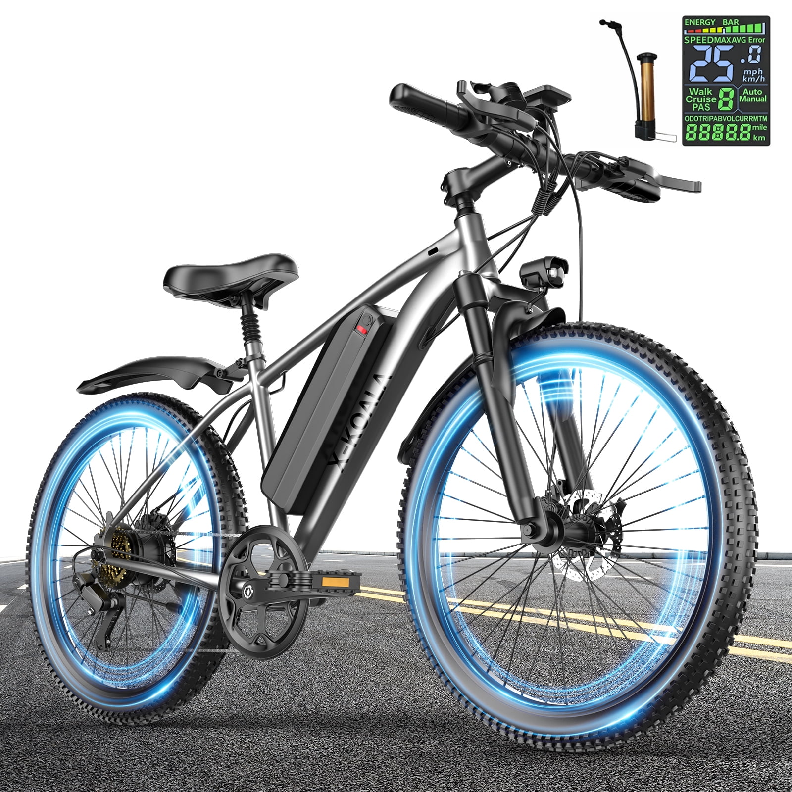 Electric Bike for Adults，1000W Electric Mountain Ebike，25MPH 40Miles,Electric Dirt Bike, 7-Speed, 26" Tires,Removable Battery, Shock Absorber, Commuter E-Bike