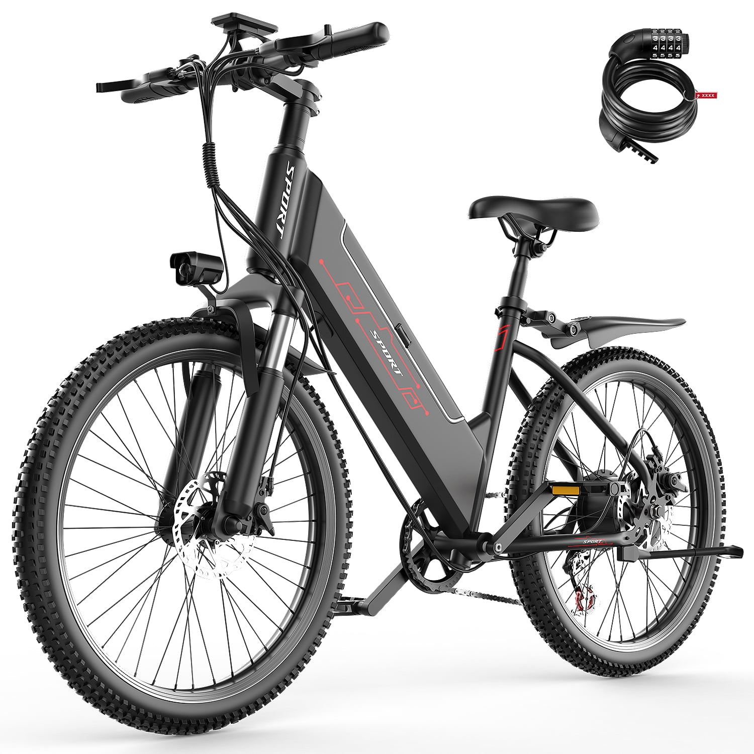 Electric Bike for Adults,1000W Motor Peak Ebike, 480Wh Removable Battery E Bike, Max 45Miles 25MPH, 26" Electric Mountain Bike, 7-Speed & Front Suspension, Electric Bicycle for Commute
