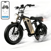 ECLIO Electric Bike for Adults, 750W Peak Motor 20MPH, 48V 13Ah Battery 40-65Miles Ebike Moped Style, 20*4.0 Fat Tire Electric Dirt Bike, Off Road Electric Bicycle with Full Suspensio UL2849