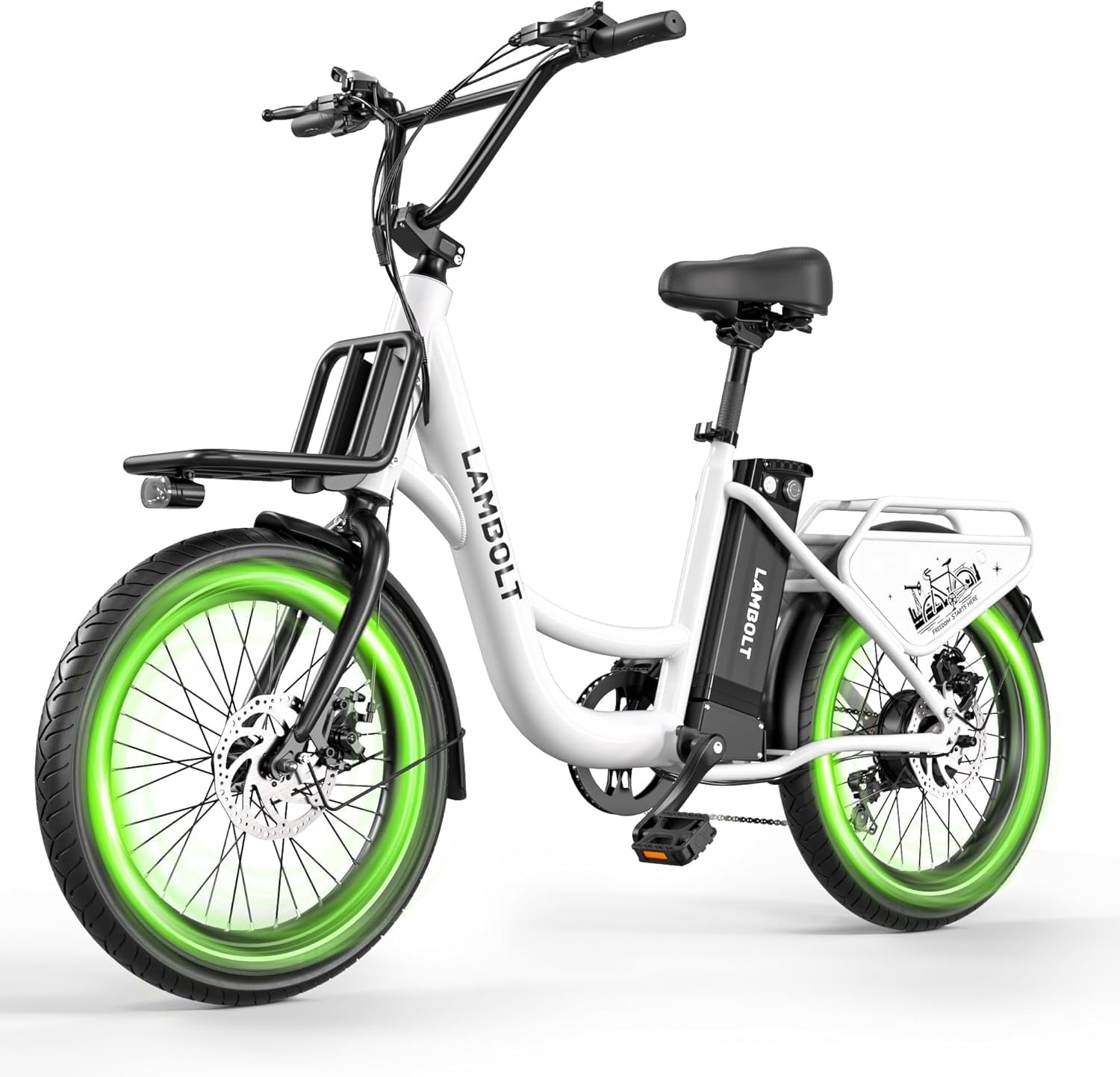 Electric Bike for Adults 1000W Peak Motor Ebike with 48V15Ah Removable Battery 20" x 3.0 Fat Tire Step-Thru 7-Speed Commuter Electric Bicycle Up to 24 MPH 70 Miles Range UL 2849 Certified
