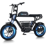 Electric Bike for Adults,1100W Peak Motor 16 x 4.0 Fat Tires 28MPH E-Bike, 48V Removable Battery Dirt Bike, Dual Suspension & Brakes Motorcycle, 7-Speed, All Terrain for Mountains, Snow