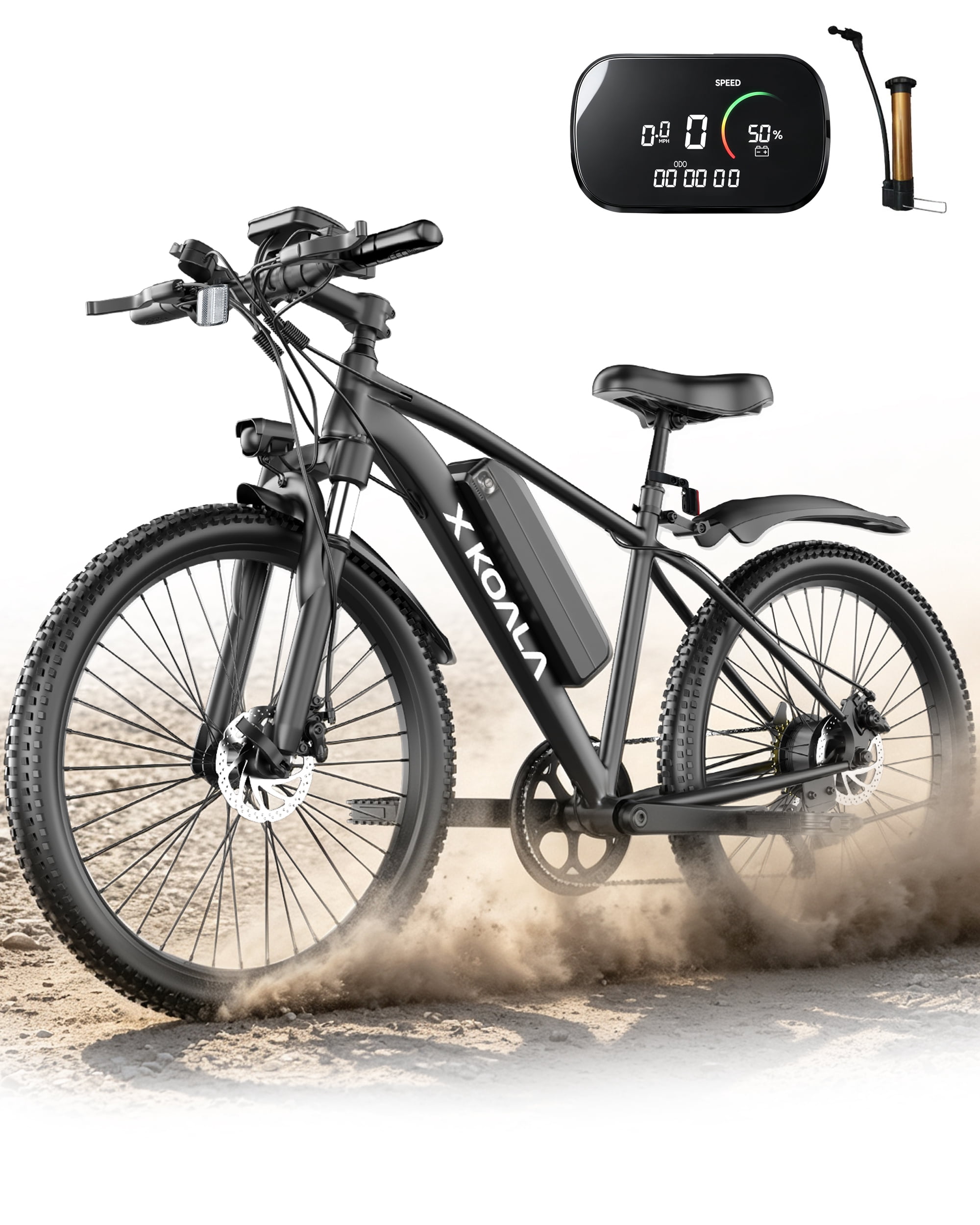 X-Koala 26" Electric Bike for Adults, 500W Motor, 48V 7.8Ah Removable Battery,Mountain Ebike with 7-Speed