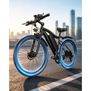 Electric Bike for Adults,1200W Peak Ebike, 50Miles 25MPH Commuting Electric Mountain Bike, 26 Adult Electric Bicycle with Removable Battery, 21 Speed,UL All Terrain E-Bike Silver-55 Miles