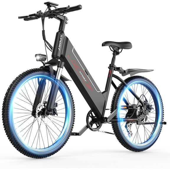 Electric Bike for Adults,1200W Peak Electric Mountain Ebike 25MPH 40Miles,Electric Dirt Bike, 7-Speed, 26" Tires,Removable Battery, Shock Absorber, Commuter E-Bike