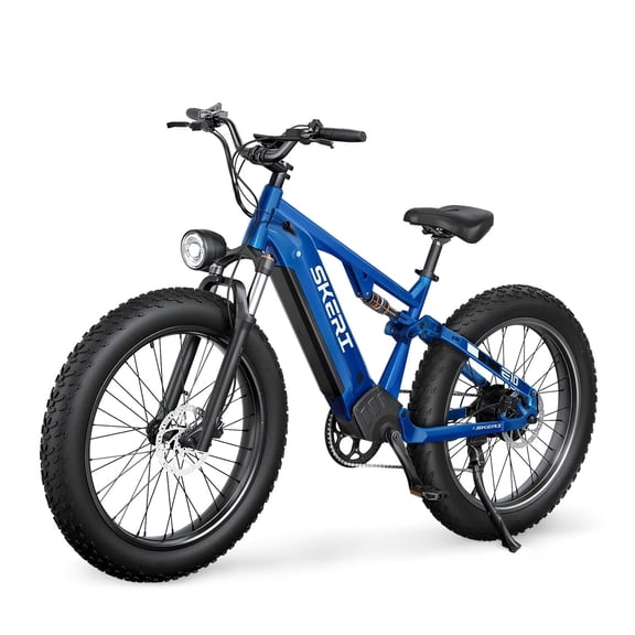 Skeri 750W Electric Bike for Adults, 26” x 4” Fat Tire Full Suspension E-Mountain Bikes, 48V 13Ah Battery UL2846