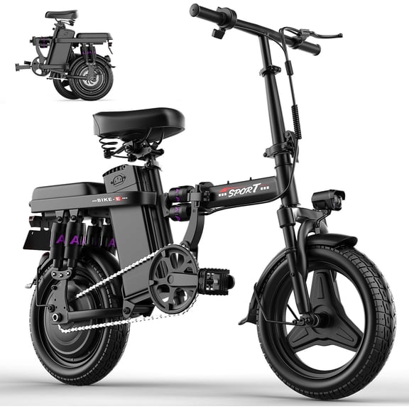 Electric Bike for Adults,14" Folding Adult E Bike with 1000W Peak Motor,25 mph,30 Miles Range, 8-Point Suspension & Disc Brake,Commuter Electric Bicycle,UL2849 E Bike with Pedals