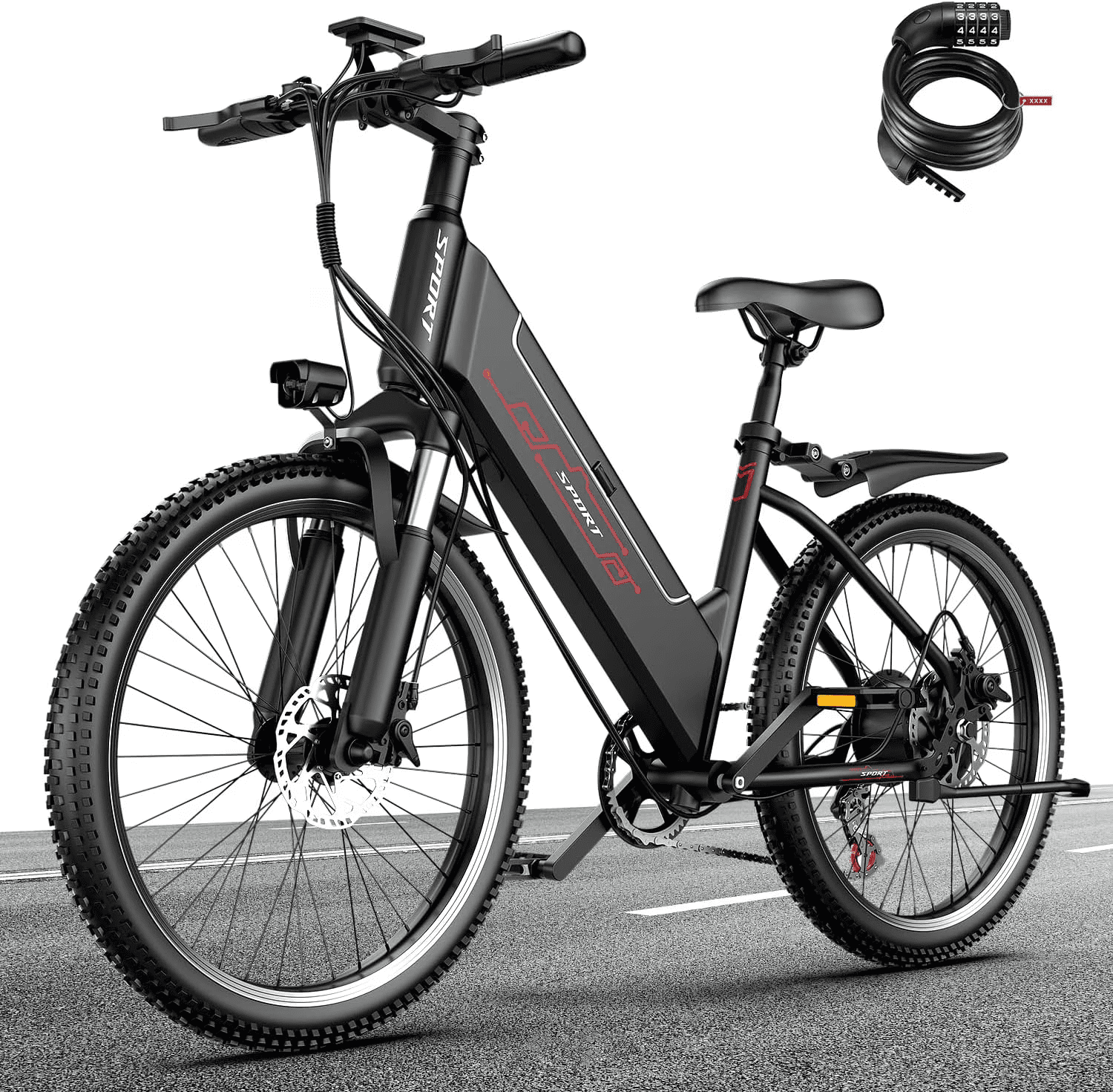 Electric Bike for Adults, 1500W Peak E bike with 48V 12Ah Internal Removable Battery, 26" Electric Bicycle Up to 25MPH, 65 Miles Long Range, 5 Modes & 7 Speeds, Lightweight Cruiser E-bike for Commute