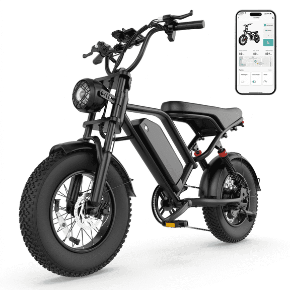 Electric Bike for Adults, 16Inch Fat Tire 500W , 25 MPH Max Speed, 48V 15.6Ah Removable UL2849 Battery, Full Suspension Class 3 EBike with Speedometer